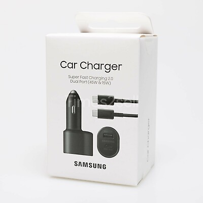 #ad #ad Original New Samsung 45W 2 Ports Super Fast Charging Dual Car Charger with Cable $14.98