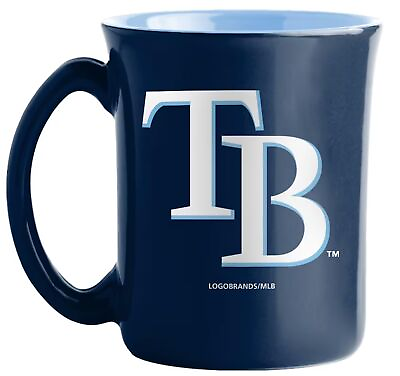 #ad Large 15oz Two Toned Cafe Mug with Team Logo and Inner Color Tampa Bay Rays $21.95