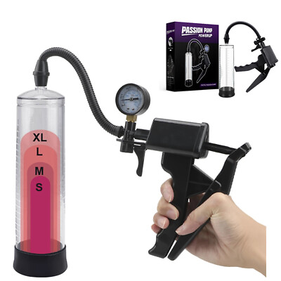 #ad Penis Vacuum Pump Extender Enlargement Delayed With Master Pressure Gauge $32.99