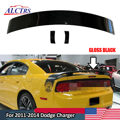 #ad GLOSS BLACK SUPER BEE STYLE REAR SPOILER FOR 2011 2014 DODGE CHARGER $125.00