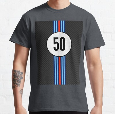 #ad Racing Stripes Carbon Background 50 Classic T Shirt Size S 5XL $11.99