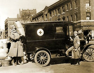 #ad 1918 Red Cross Motor Corps Minneapolis Minnesota Old Photo 8.5quot; x 11quot; Reprint $14.84
