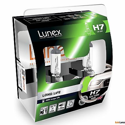 #ad 2x H7 Lunex LONG LIFE 3000K 477 55W 12V Car Headlamps PX26d Twin Pack $19.95