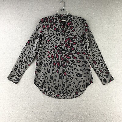 #ad Equipment Femme Top Womens Extra Small Silk Button Front Shirt Art Artsy $48.79