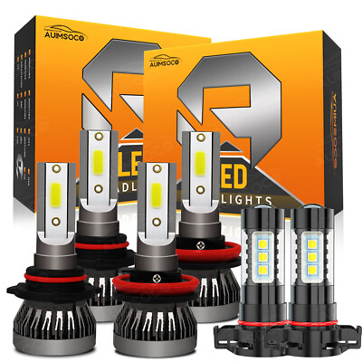 #ad For Chevy Silverado 1500 2007 2015 6x 6500K LED Headlight Hi LoFog Bulbs Kit $36.99