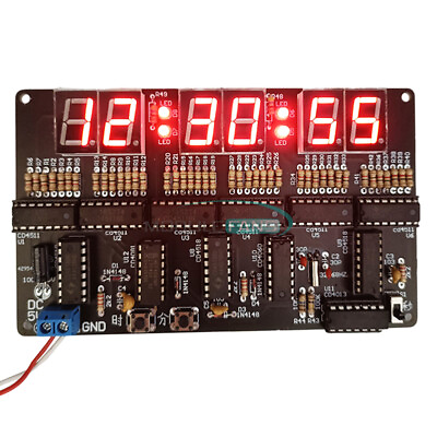 #ad Digital 24 hour Clock DIY Circuit Electronic Kit 6 bit Clock Teaching Practice $6.98