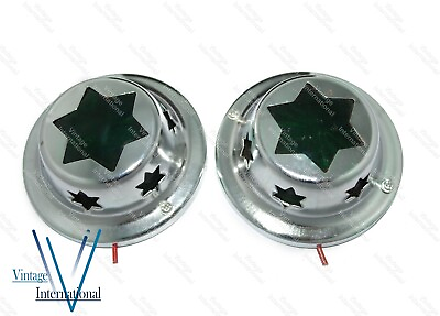 #ad Universal Fit Chrome Green Roof Ceiling Lamp Set Of 2X Bus Truck Car Trailer @US $11.89