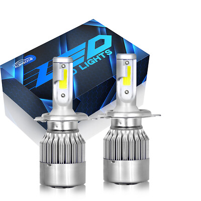 #ad 1 Pair H4 9003 LED Headlights Bulbs Conversion Kit High Low Beam 6000K White $29.99