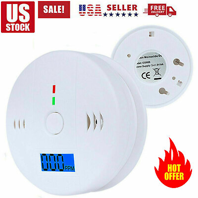 LCD Combination CO Carbon Monoxide Gas Detector Alarm Battery Operated Home $12.99