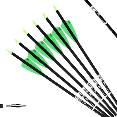12Pcs 30quot; Archery Carbon Arrows OD 7.8mm Spine 400 For Recurve Compound Bow Hunt $29.99