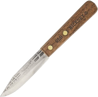 Old Hickory Paring 2nd Kitchen Knife 3.25quot; Carbon Steel Blade Brown Wood Handle $11.79