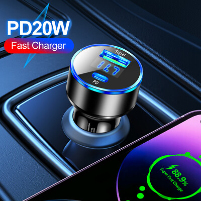 #ad #ad 20W Portable Car Charger Heat resistance 2 Ports Auto Charger for Family Travel $6.27