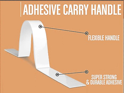 #ad 2X PAD of 25 Tape Handles Strong Adhesive Carrying Straps 10 lbs max 1 x 17quot; $11.99