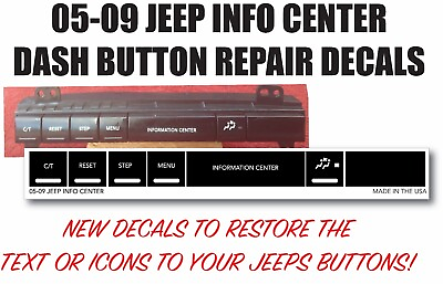 #ad 05 09 Fits CHRYSLER JEEP DASH CHEROKEE COMMANDER INFORMATION REPAIR STICKERS $14.99