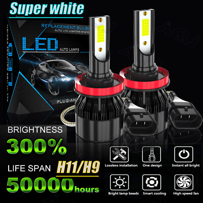 #ad 2PCS H11 LED Headlight Kit Low Beam Bulb Super Bright 6500K White 1000000LM $15.98