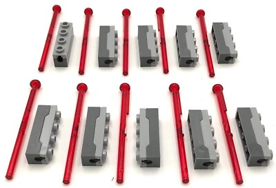 #ad Lego 10 New Projectile Launchers 1 x 4 Spring Shooter w 10 Trans Red Darts $7.99