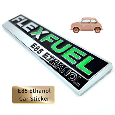 #ad 2x Metal Chrome Flex Fuel E85 Ethanol Car Trunk Rear Emblem Badge Decal Sticker $8.99