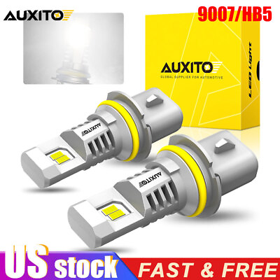 #ad AUXITO 9007 HB5 LED Headlight Super Bright Bulbs Kit HIGH LOW Beam 6500K White $38.99