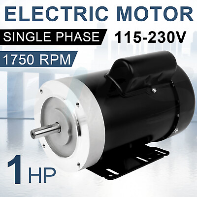 #ad General Purpose Motor Electric Motor 1HP 56C Frame Single Phase 115 230V 1750RPM $186.99