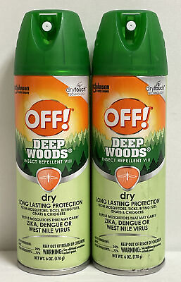 #ad 2X Can Pack OFF Deep Woods Insect Repellent VIII Dry Touch 6 oz 25% DEET $15.29