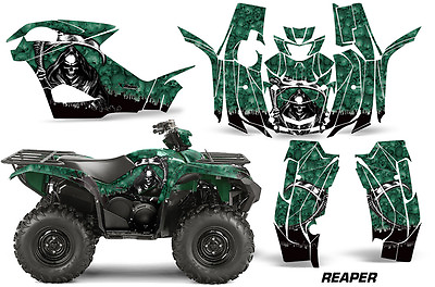 #ad ATV Graphics Kit Quad Decal Wrap For Yamaha Grizzly 550 700 2015 2016 REAPER GRN $269.95