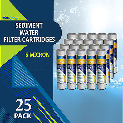 #ad 25pc Sediment 5 Micron Water Filters Cartridge 2.5quot; x 10quot; for Reverse Osmosis $54.99