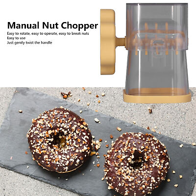 #ad Yellow Manual Nut Chopper Effortless Easy To Clean Hand Crank Nut Grinder AOS $10.45