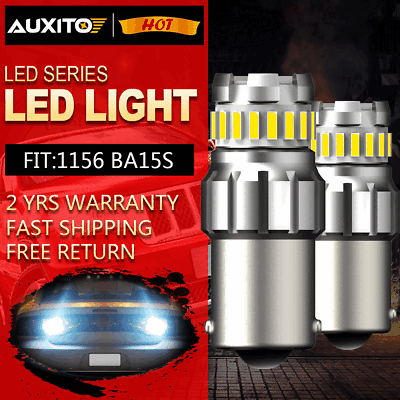 #ad 2x 6500K White 1156 7506 BA15S 1141 LED Reverse Light Bulbs Daytime Running DRL $12.99