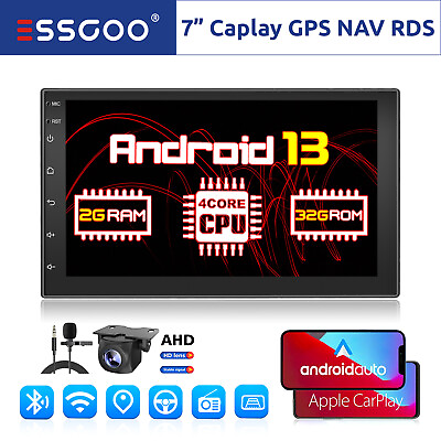 #ad 7quot; Android 13 232G Carplay Stereo Head Unit 2 DIN Radio GPS NAV BT MIC Camera $72.99