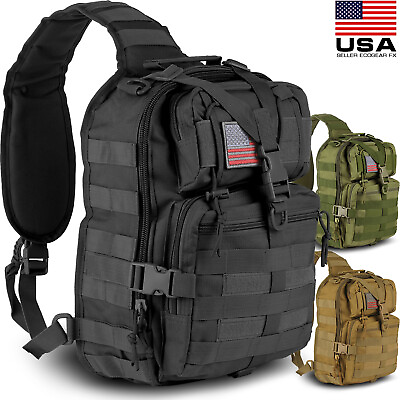 #ad Tactical Sling Bag Pack Range Bag Military Rover Assault Shoulder Backpack Molle $34.99