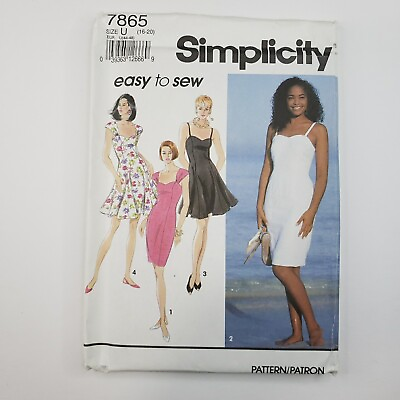 #ad Simplicity 7865 Misses#x27; Slim or Flared Dress Sewing Pattern Size 16 20 Uncut $5.99