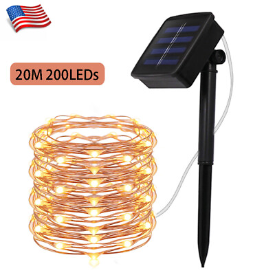 #ad Outdoor Solar String Lights 200 LED Waterproof Copper Wire Xmas Garden Party 20M $9.86