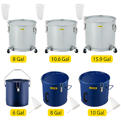 #ad VEVOR Fryer Grease Bucket Oil Disposal Caddy 6 15.9Gal w Caster Base Filter Bag $97.19