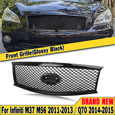 #ad 1PC Gloss Black Front Bumper Grill For Infiniti M37 M56 2011 2013 Q70 2014 2015 $114.99