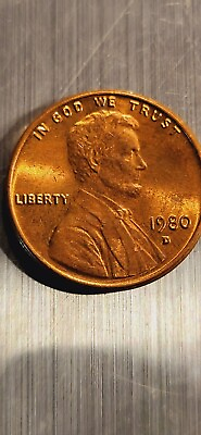 #ad Red 1980 Lincoln Cent Doubled Die Obverse Reverse Cherry Red 🍒 Tone $80.00