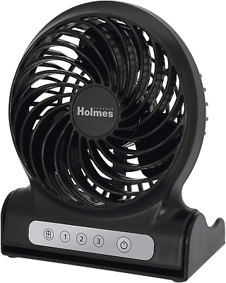 #ad 4quot; Personal Fan Rechargeable Battery Operated Black $18.49