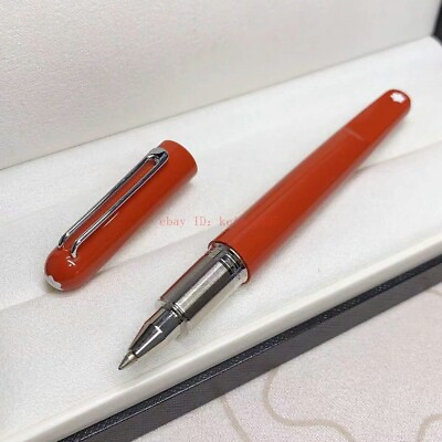 #ad Luxury M Magnet Series Tangerine RedSilver Clip 0.7MM Black Ink Rollerball Pen. $28.15