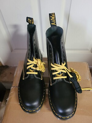 #ad Dr. Martens 1460 Pascal 8 Eye Yellow Lace Atlas Leather Boots Mens Sz 11 $199.00