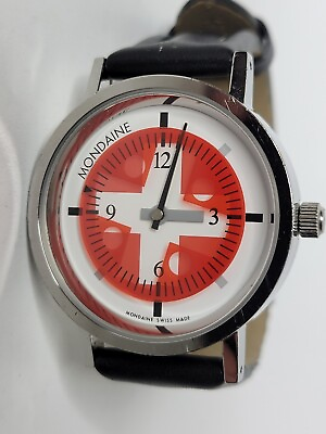 #ad Mondaine Time To Watch Timo Kreeft Watch Red White 36mm Swiss Made $148.75