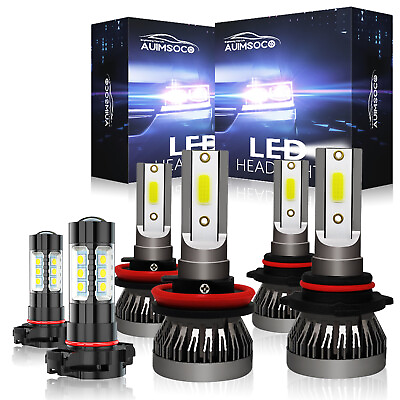 #ad For Chevy Suburban Tahoe 2007 2014 6x 6500K LED Headlight amp; Fog Light Bulbs Kits $36.99
