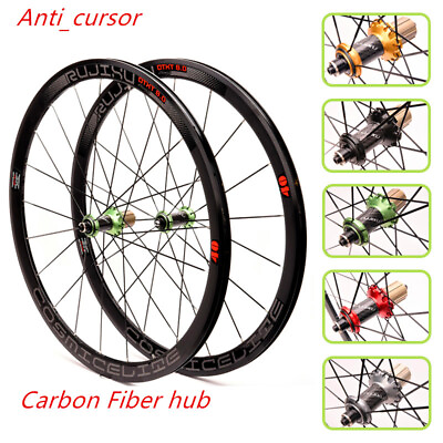 #ad 700C Ultralight Road Bike Wheelset 40mm Sealed Edge Carbon Fiber Bearing Wheels $327.18