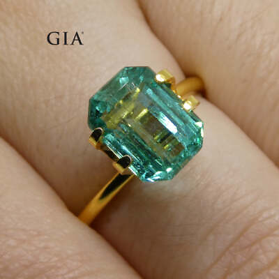 #ad 3.1ct Octagonal Emerald Cut Emerald GIA Certified Zambian $2190.00