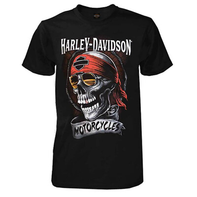 #ad #ad Harley Davidson Unisex Distressed Shady Skull Short Sleeve T Shirt Solid S 3XL $8.88
