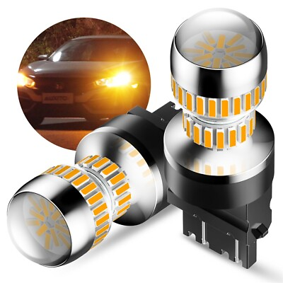 #ad 2X AUXITO 3157 4157 3757 Amber Yellow 54SMD LED Turn Signal Light Bulbs DRL Lamp $14.24