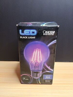 #ad NEW 7 watt A19 LED UV Bulb Black Light Decorative Lumiere Noire Feit Electric $8.00