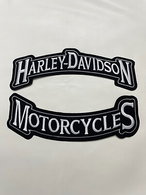 #ad #ad Harley Davidson Gray Rocker Patch Set Top HARLEY DAVIDSON Bottom MOTORCYCLE $15.00