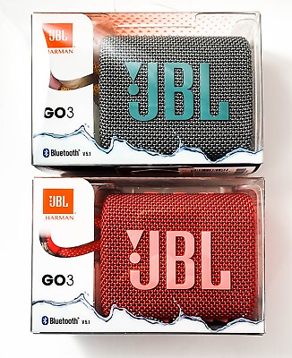 #ad New JBL Go 3 Portable Waterproof and Dustproof Wireless Speaker JBLGO3 RED GRAY $29.99