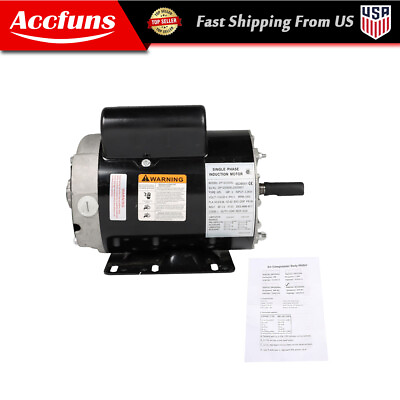 #ad Electric Motor Compressor Duty 56 Frame 1 Phase 115 230 Volts 3 HP 3450 RPM New $136.28