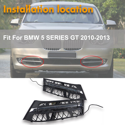 #ad 1Pair White LED DRL Daytime Running Light Fog Lamp for BMW 5 Series GT 2010 2013 $230.88