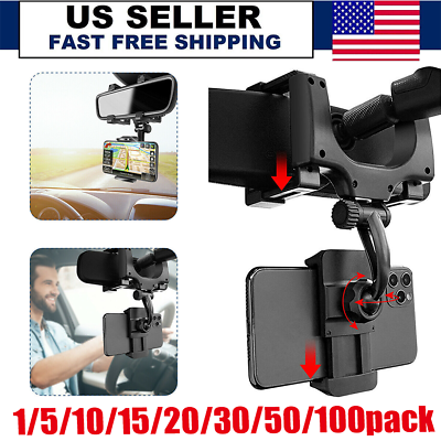 #ad US 360 Rotation Car Rear View Mirror Mount Stand GPS Cell Phone Holder wholesale $205.39